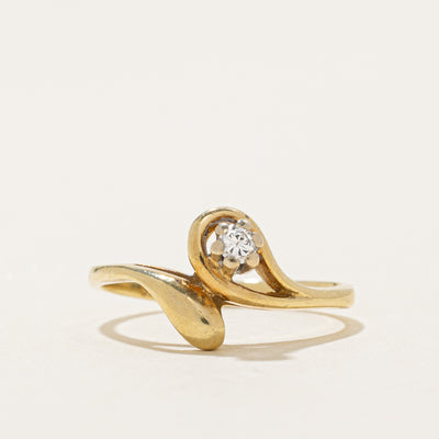 Diamond Teardrop Shaped Bypass Ring | 0.05ct | SZ 5.25