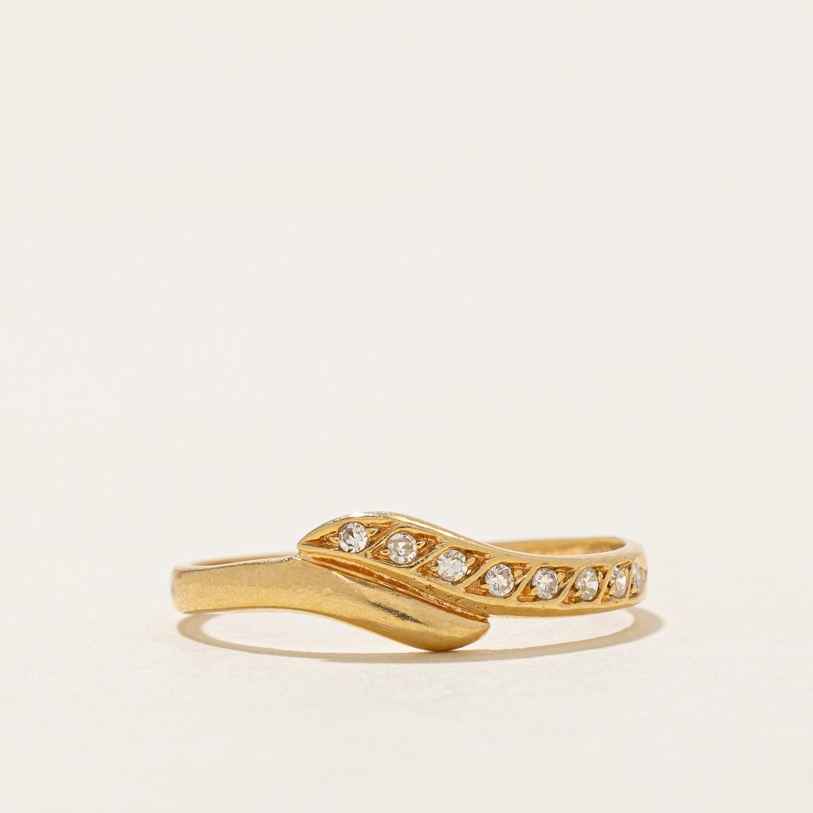 Diamond Row Bypass Ring | 0.08ctw | SZ 6.5