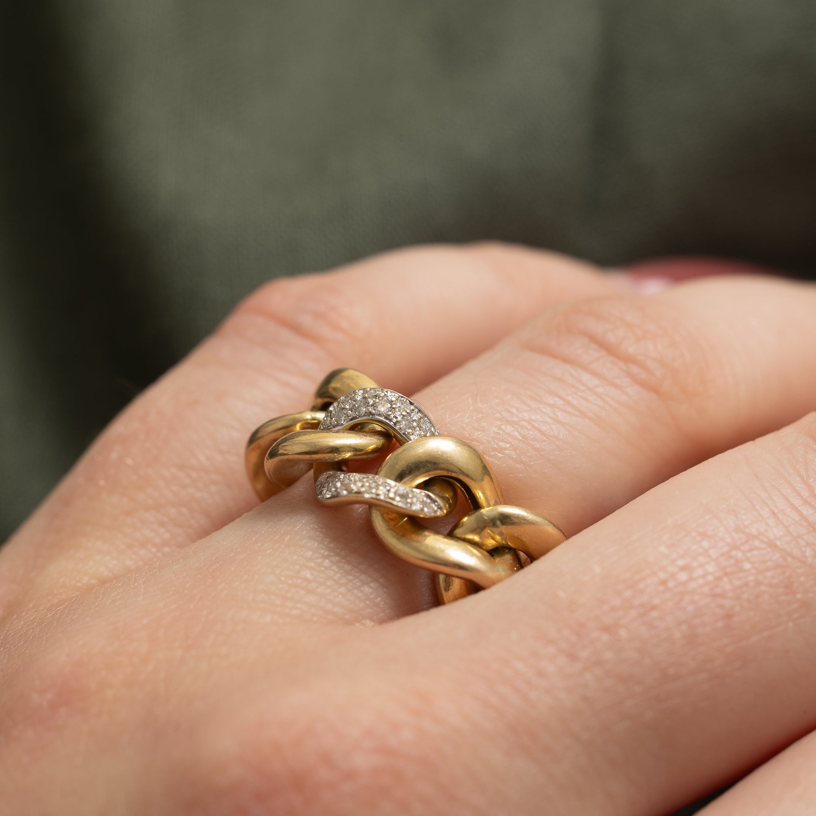 Diamond Curb Link Chain Ring | 0.15ctw | SZ 6.75