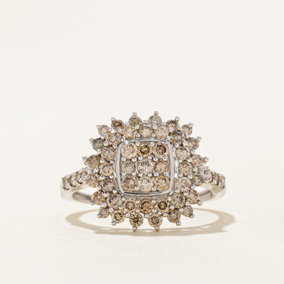 Diamond Cluster Petal Ring | 1.00ctw | SZ 6