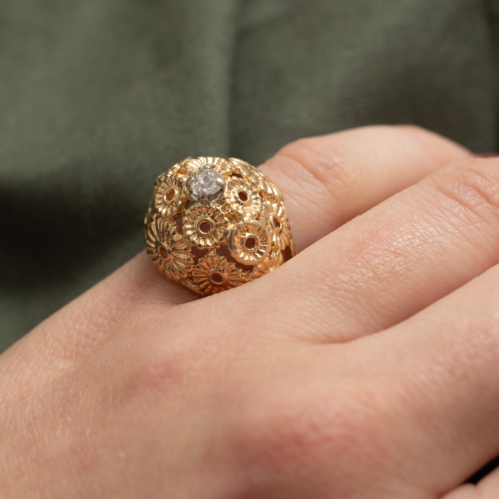 Diamond Floral Dome Ring | 0.20ct | SZ 3.75