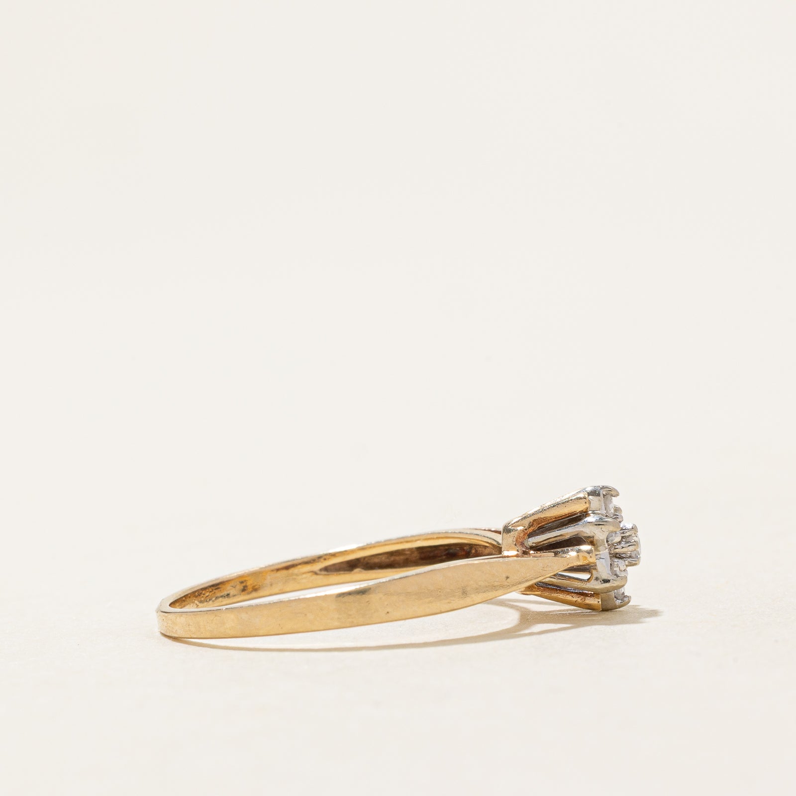 Diamond Cluster Reverse Tapered Ring | 0.07ctw | SZ 6