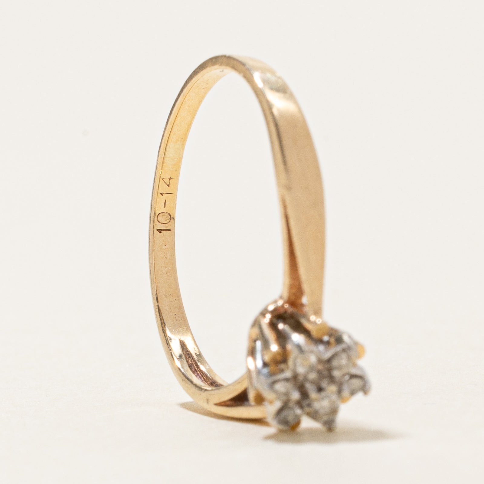 Diamond Cluster Reverse Tapered Ring | 0.07ctw | SZ 6