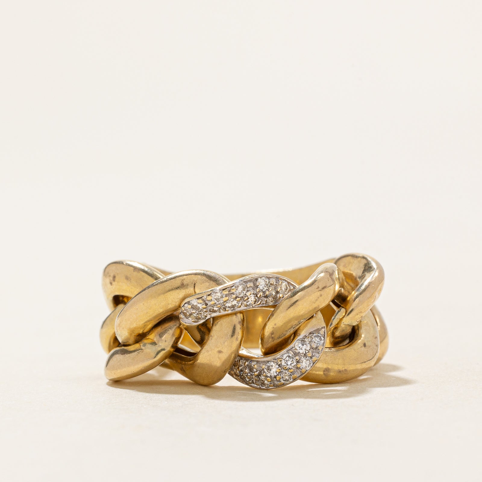 Diamond Curb Link Chain Ring | 0.15ctw | SZ 6.75