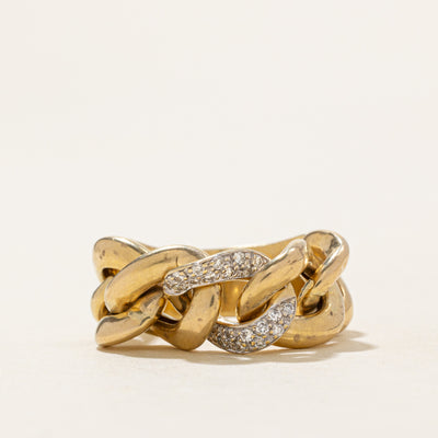 Diamond Curb Link Chain Ring | 0.15ctw | SZ 6.75