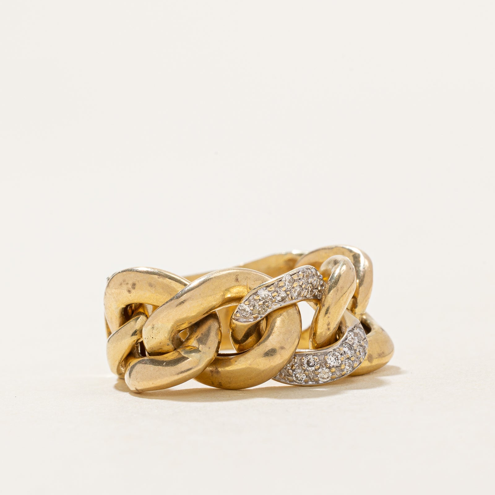 Diamond Curb Link Chain Ring | 0.15ctw | SZ 6.75