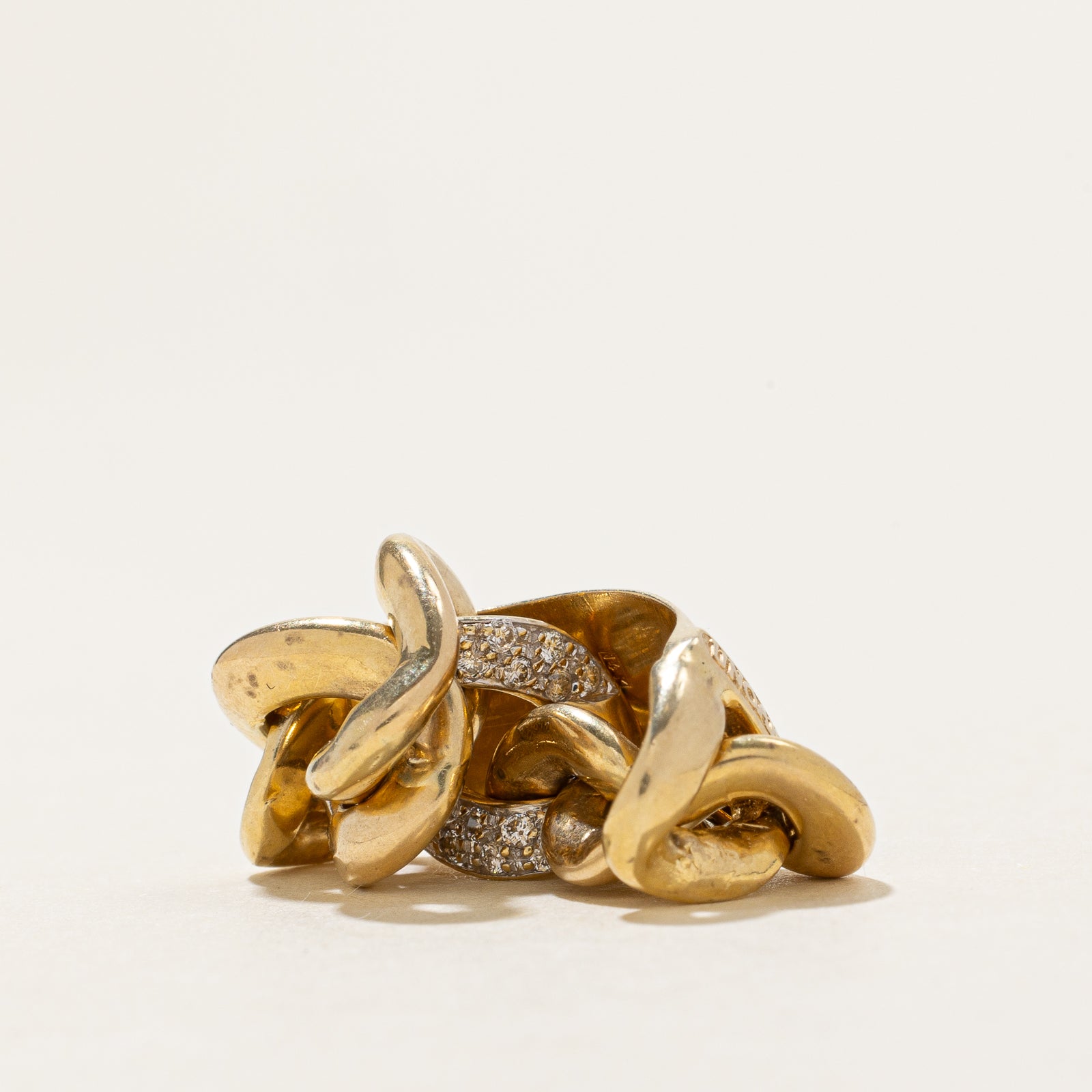 Diamond Curb Link Chain Ring | 0.15ctw | SZ 6.75