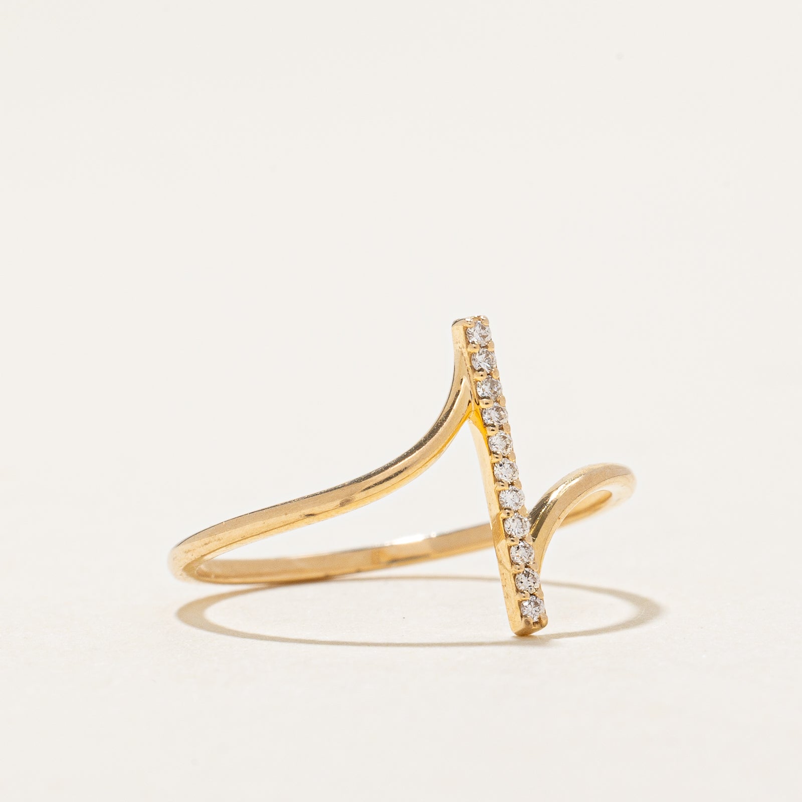 Diamond Column Bypass Ring | 0.03ctw | SZ 5.25