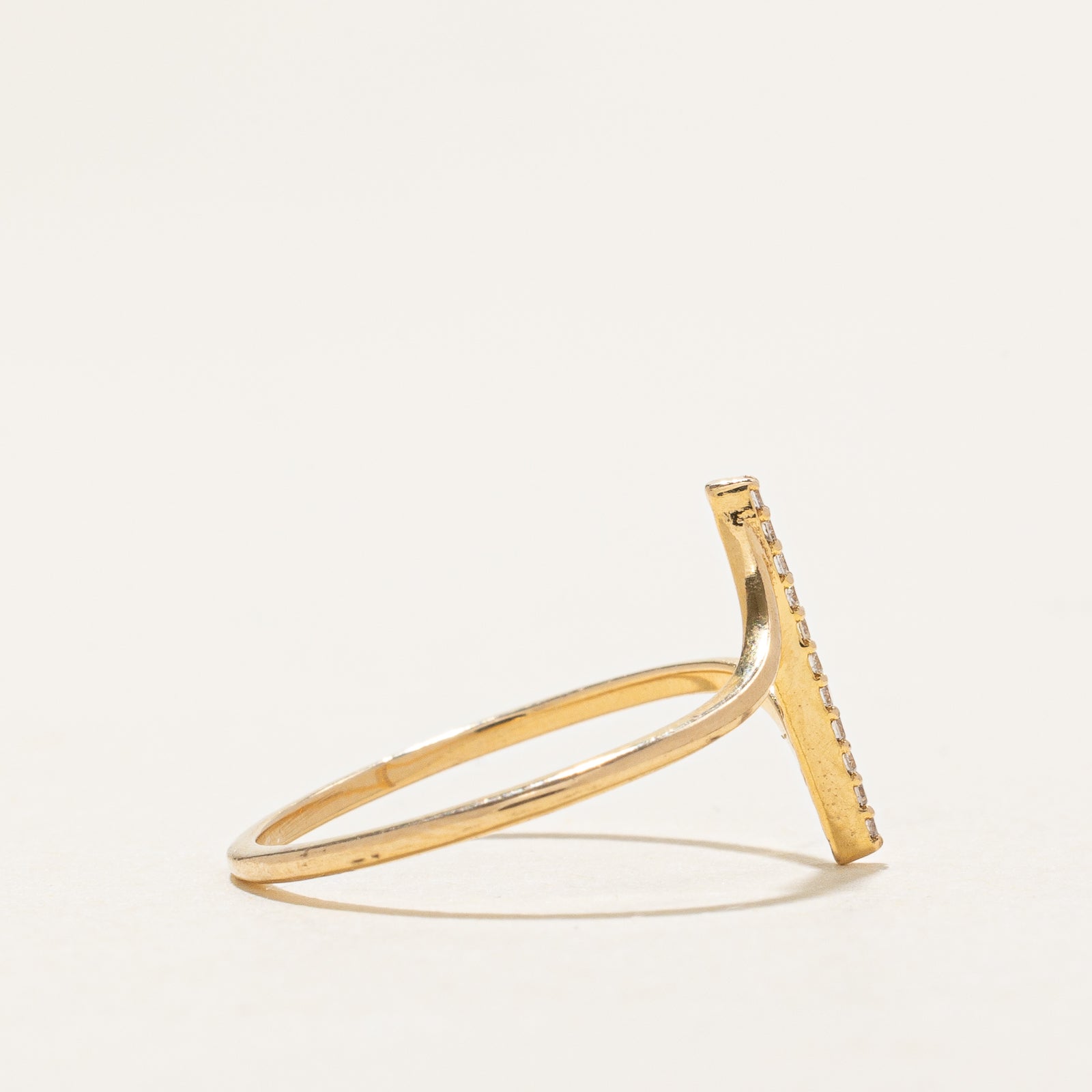 Diamond Column Bypass Ring | 0.03ctw | SZ 5.25