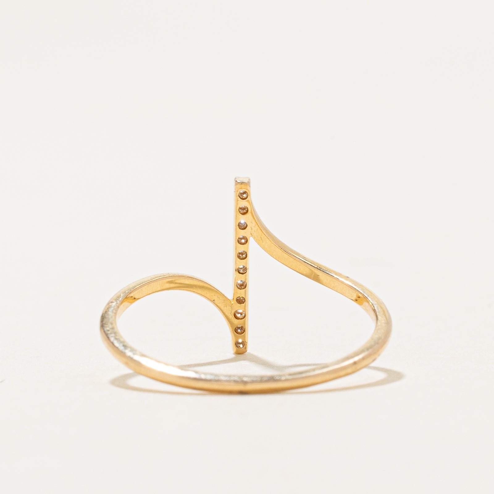 Diamond Column Bypass Ring | 0.03ctw | SZ 5.25