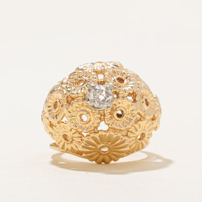 Diamond Floral Dome Ring | 0.20ct | SZ 3.75