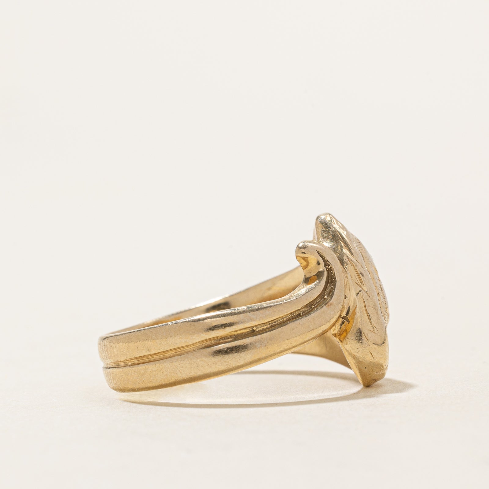 Diamond Textured Floral Design Ring | 0.07ctw | SZ 8.25