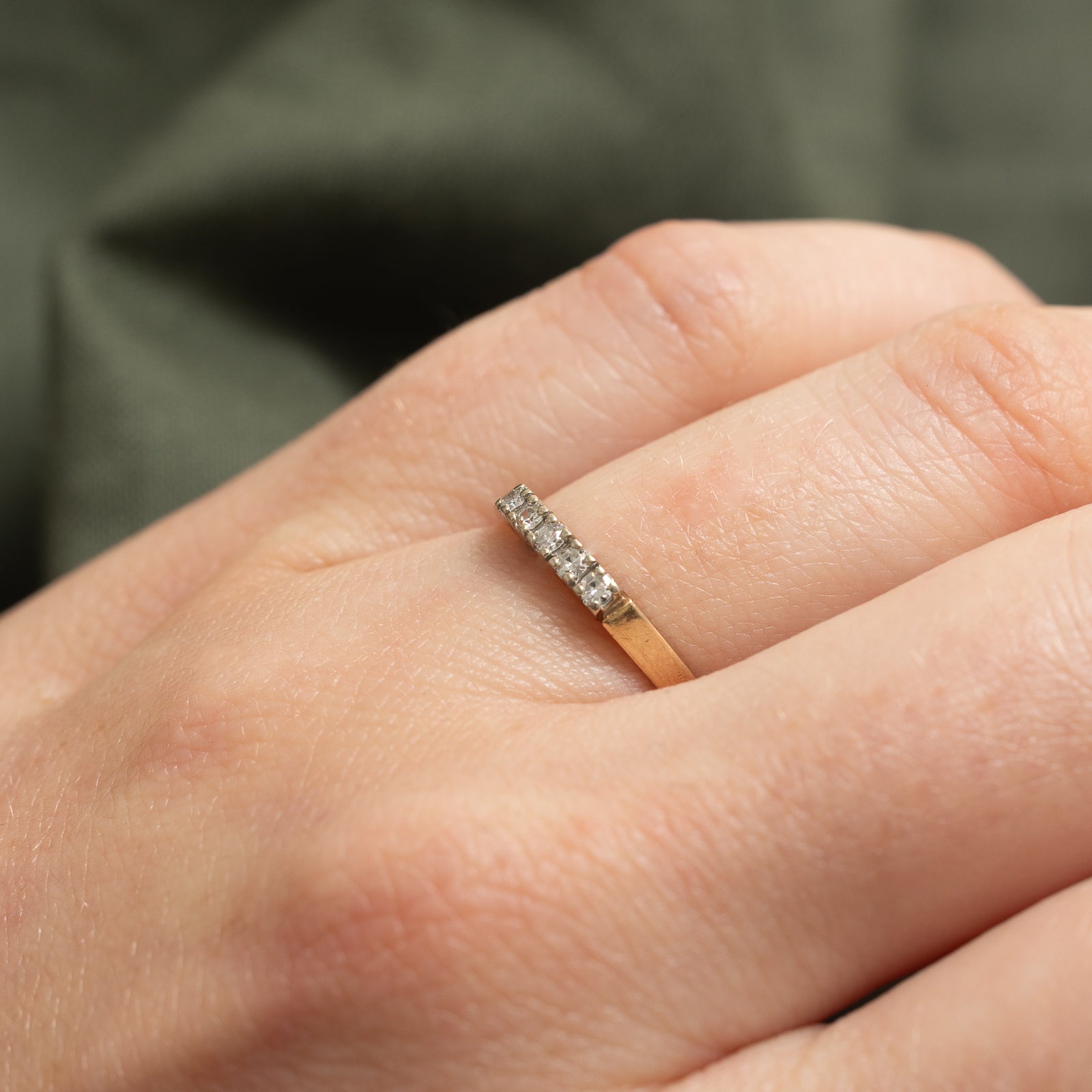 Bague cinq diamants | 0,10 ct au total | Taille 6,75
