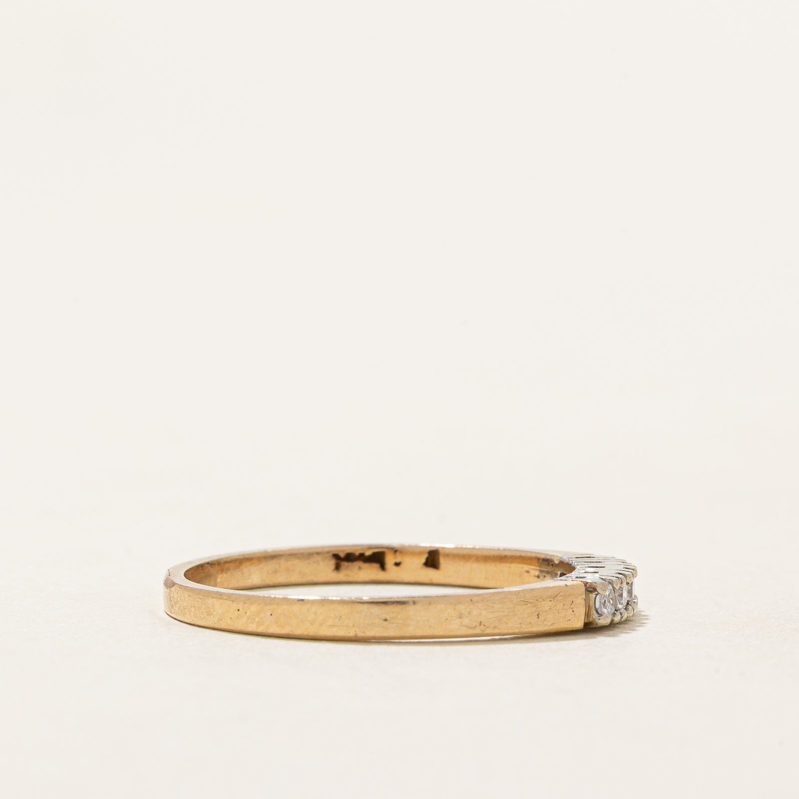 Bague cinq diamants | 0,10 ct au total | Taille 6,75