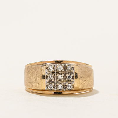 Diamond Grid Signet Ring | 0.09ctw | SZ 5.5