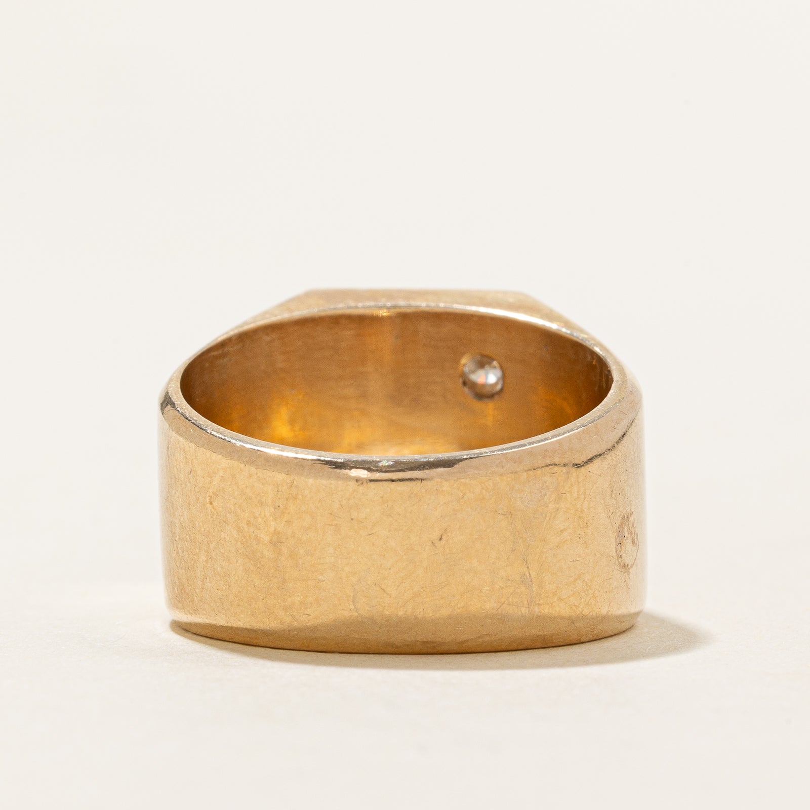 Flush Diamond Signet Ring | 0.08ct | SZ 9