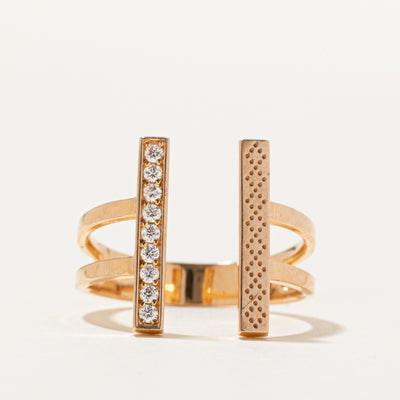 18K Diamond Open Column Ring | 0.12ctw | SZ 7.5