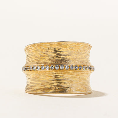 'Effy' D'Oro 14K Yellow Textured Gold Diamond Ring | 0.20ctw | SZ 6