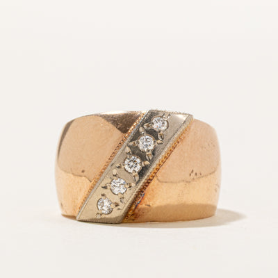 1990 Soviet Hallmarked Georgia Diamond Cigar Band | 0.15ctw | SZ 7.25