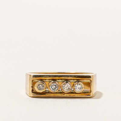 14K Four Stone Kinetic Diamond Ring | 0.15ctw | SZ 6