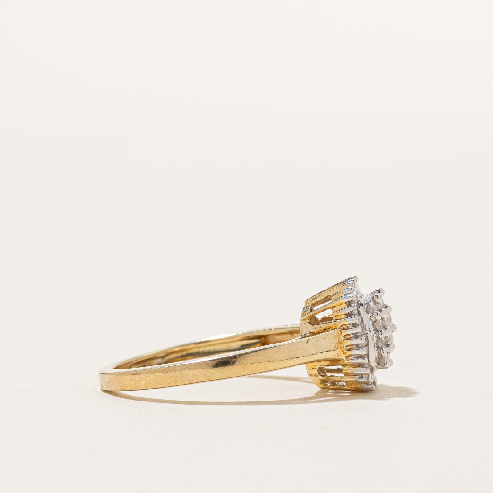 10K Diamond Grid Halo Ring | 0.35ctw | SZ 5