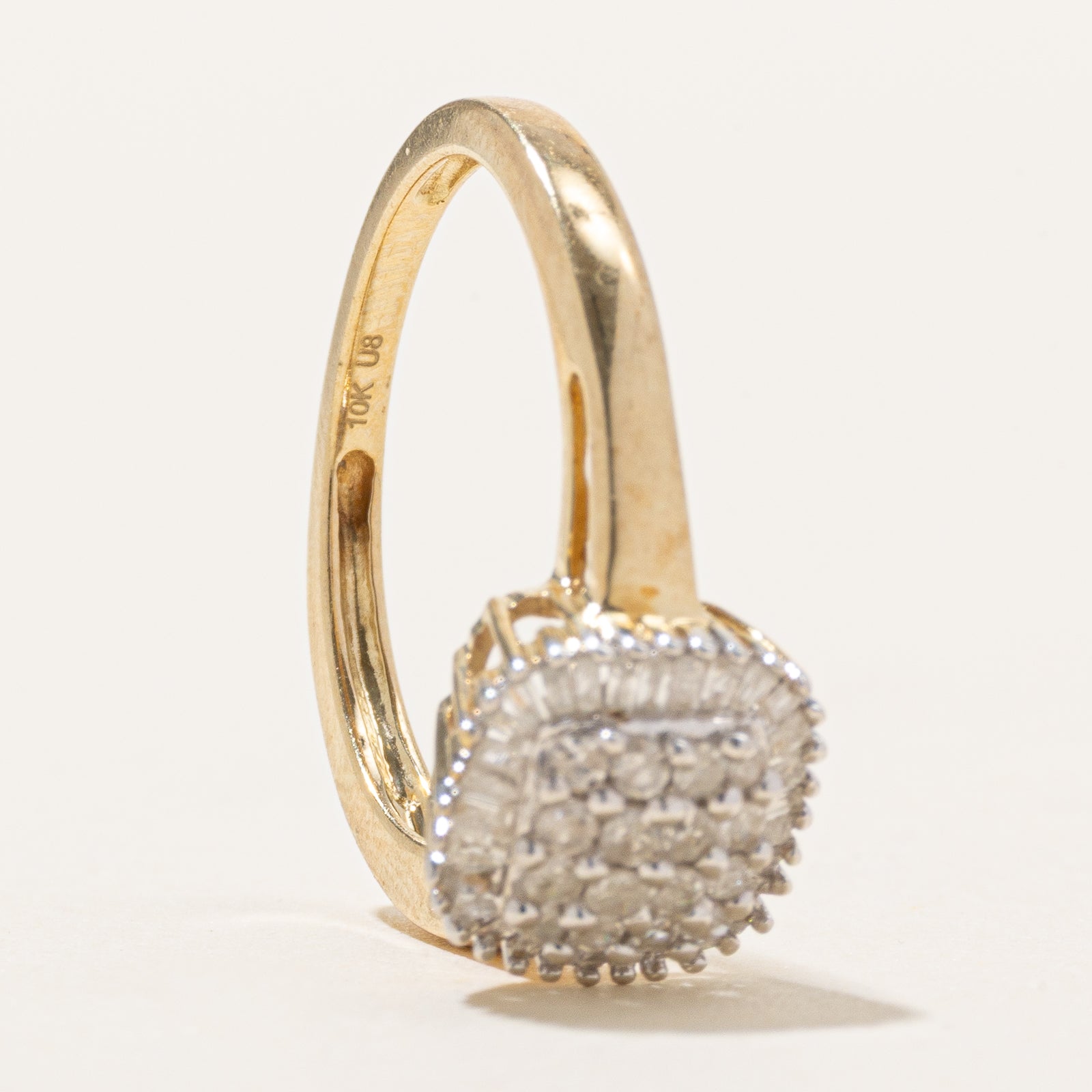 10K Diamond Grid Halo Ring | 0.35ctw | SZ 5