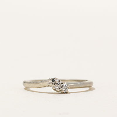18K Three Stone Diamond Petite Bypass Ring | 0.05ctw | SZ 5.75