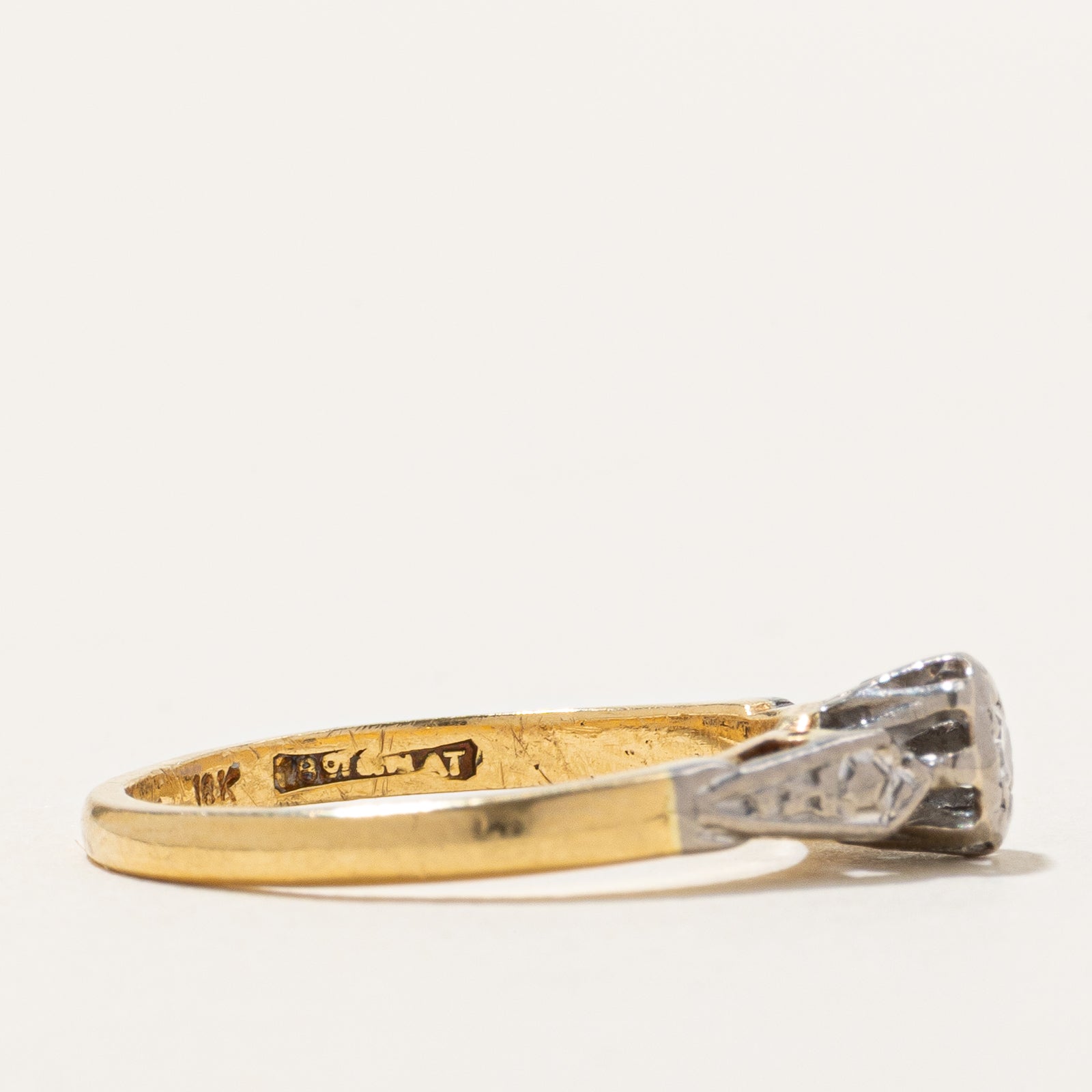 Antique 14K Solitaire Diamond Ring | 0.04ct | SZ 5.25