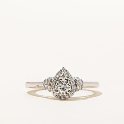 10K Pear Shaped Diamond Cluster Ring | 0.37ctw | SZ 6.75