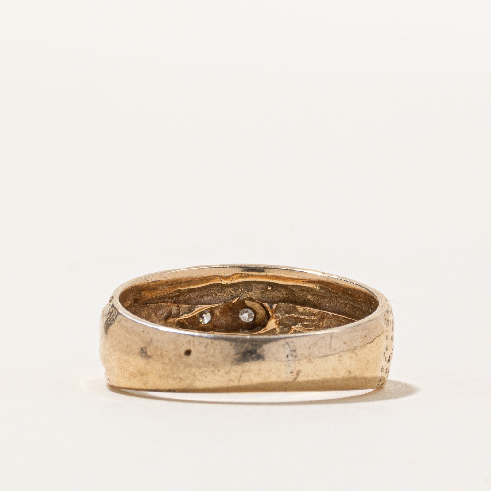10K Diamond Textured Teardrop Ring | 0.04ctw | SZ 5.5