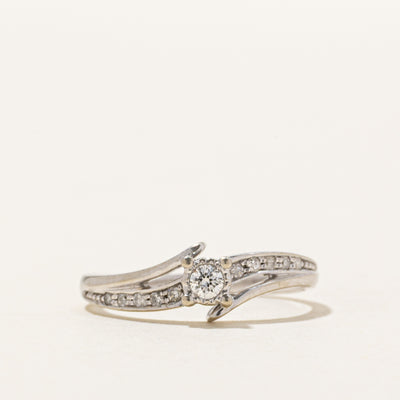 10K Diamond Accented Bypass Ring | 0.10ctw | SZ 4.25