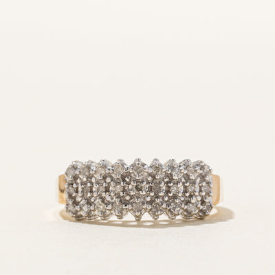 10K High Set Multi Row Diamond Ring | 0.20ctw | SZ 7
