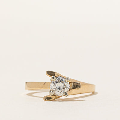 14K Solitaire Diamond Triangle Bypass Ring | 0.45ct | SZ 4