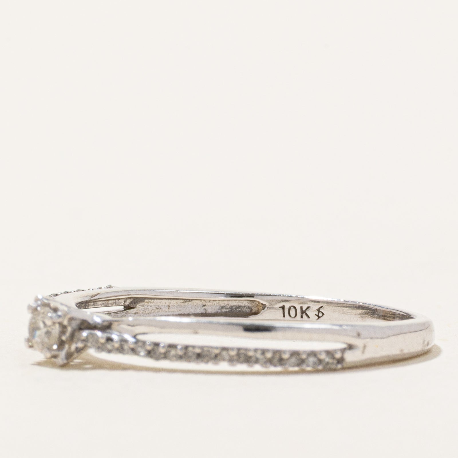 10K Diamond Petite Crossover Ring | 0.07ctw | SZ 6.25