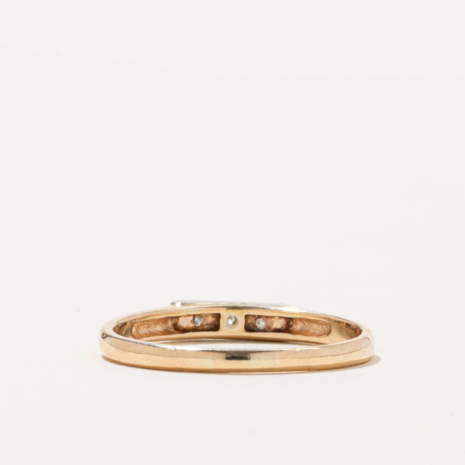 14K Three Stone Diamond Petite Band | 0.06ctw | SZ 8