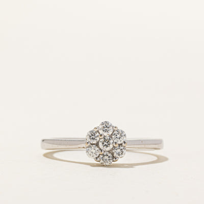 14K White Gold Diamond Cluster Ring | 0.35ctw | SZ 8