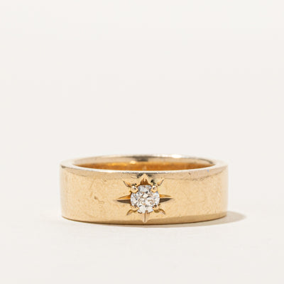 10K Star Set Old Mine Cut Diamond Band | 0.13ct | SZ 5.75