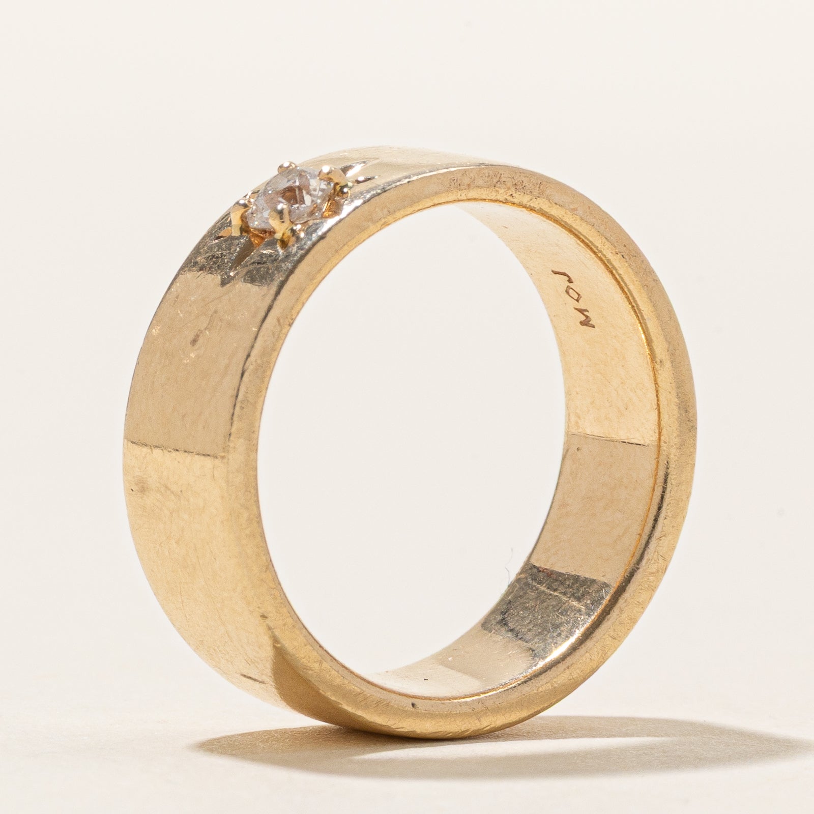 10K Star Set Old Mine Cut Diamond Band | 0.13ct | SZ 5.75