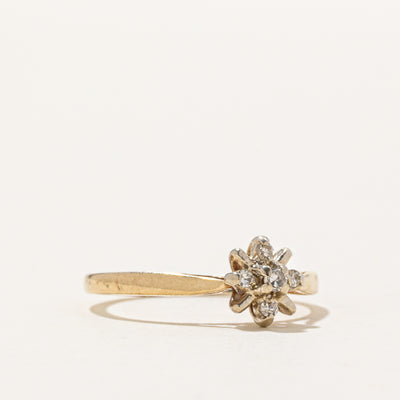 10K Diamond Petal Petite Ring | 0.05ctw | SZ 3.75