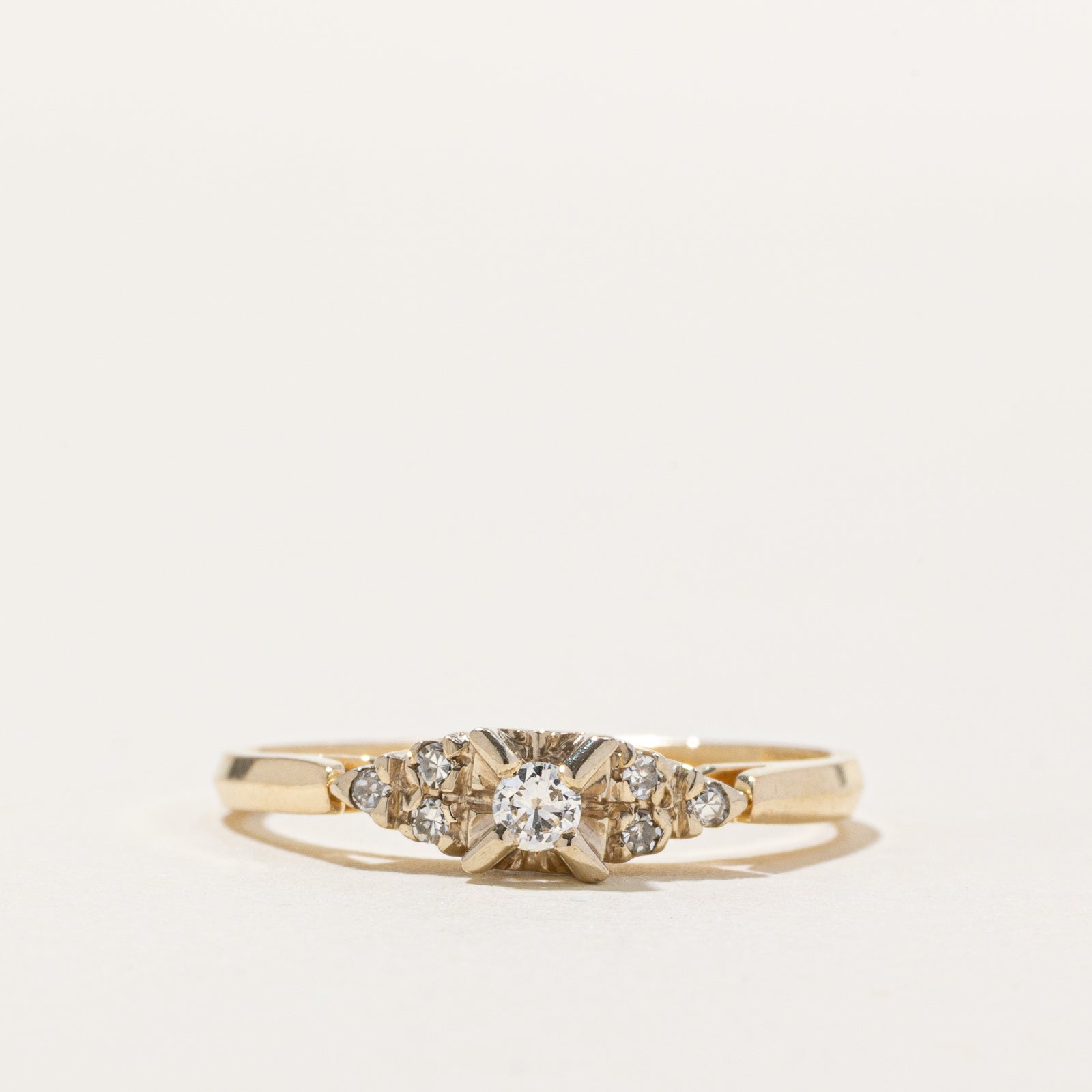 14K Diamond Accented Petite Ring | 0.12ctw | SZ 6.75