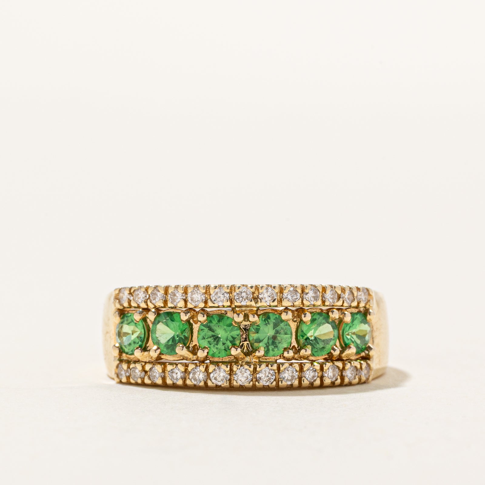 Tsavorite Garnet & Diamond Band | 0.83ctw, 0.26ctw | SZ 8.25