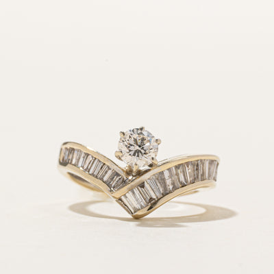 Diamond Chevron Engagement Ring | 0.72ctw | SZ 5