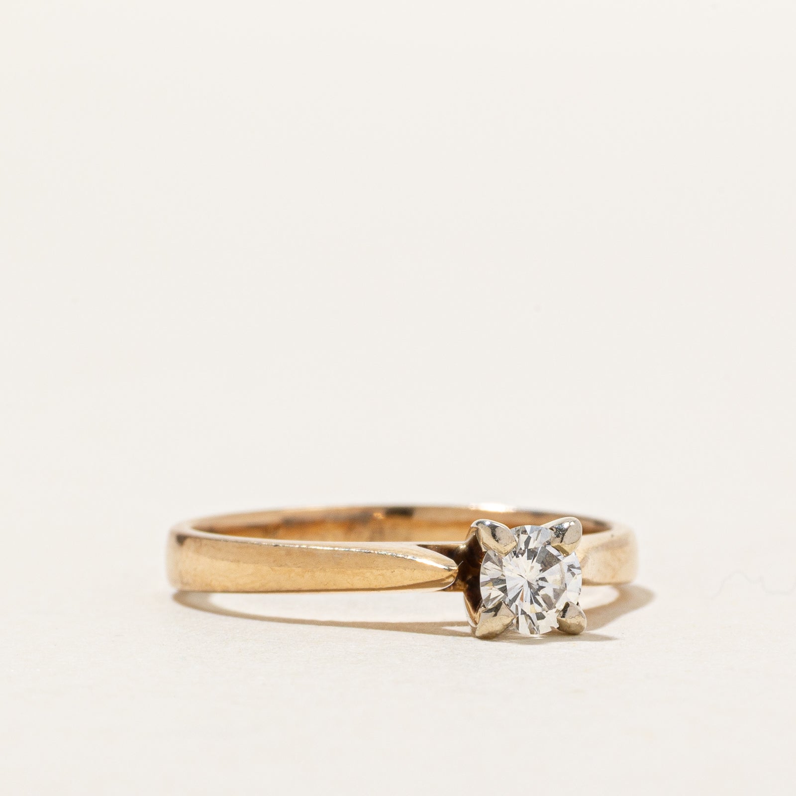 Solitaire High Set Diamond Ring | 0.22ct | SZ 5