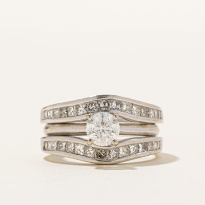 Round Brilliant Diamond Wedding Ring Set | 1.46ctw | SZ 7
