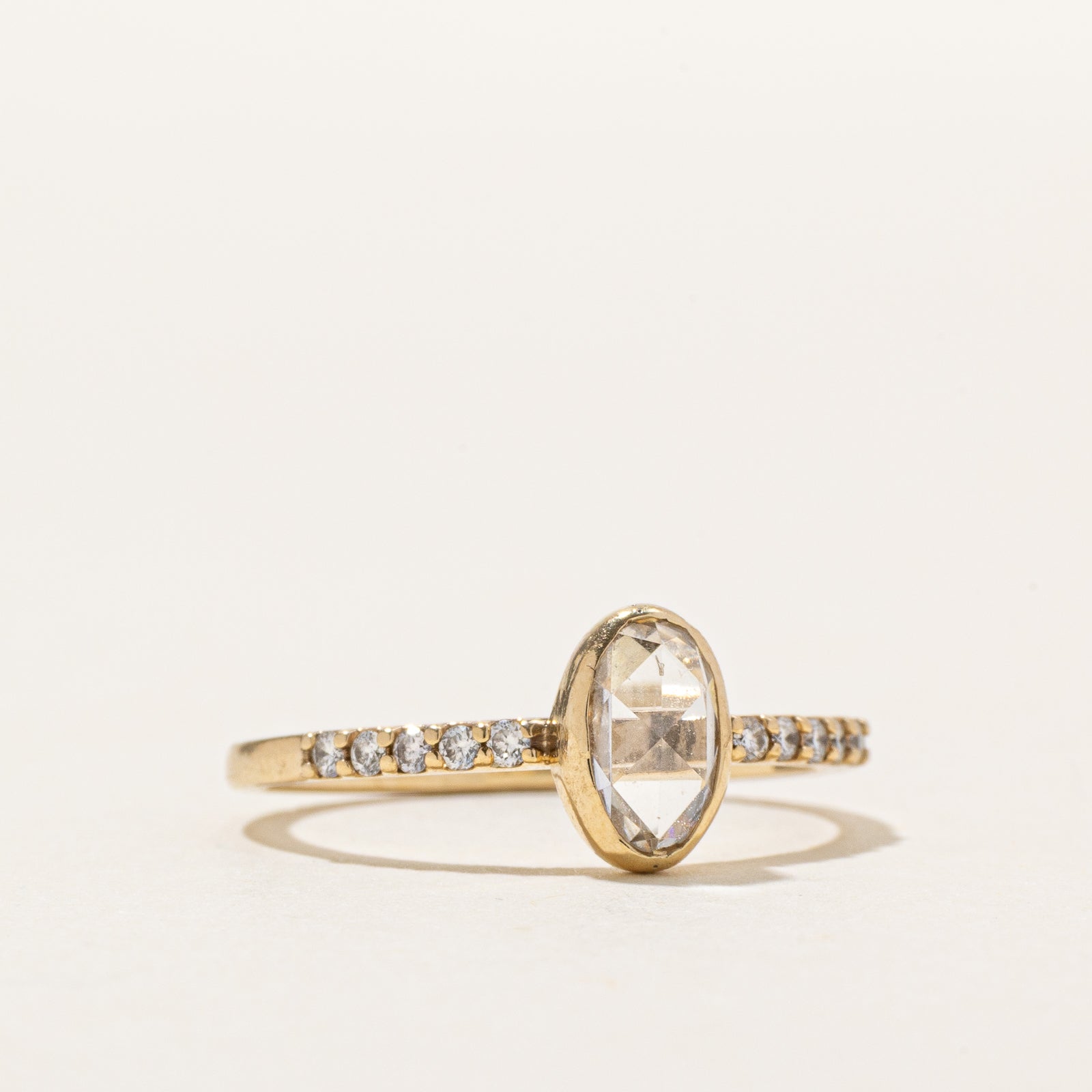 Oval Rose Cut Diamond Engagement Ring | 0.58ctw | SZ 5.75