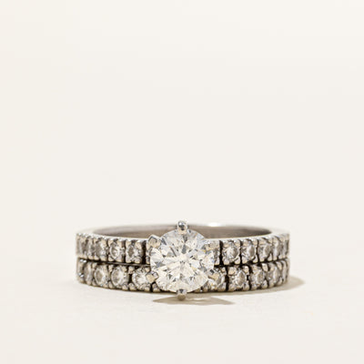 Round Brilliant Cut Diamond Wedding Ring Set | 1.74ctw | SZ 7.5