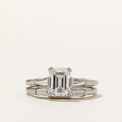 Emerald Cut Diamond Wedding Ring Set | 2.52ctw VVS2 E | SZ 9.5