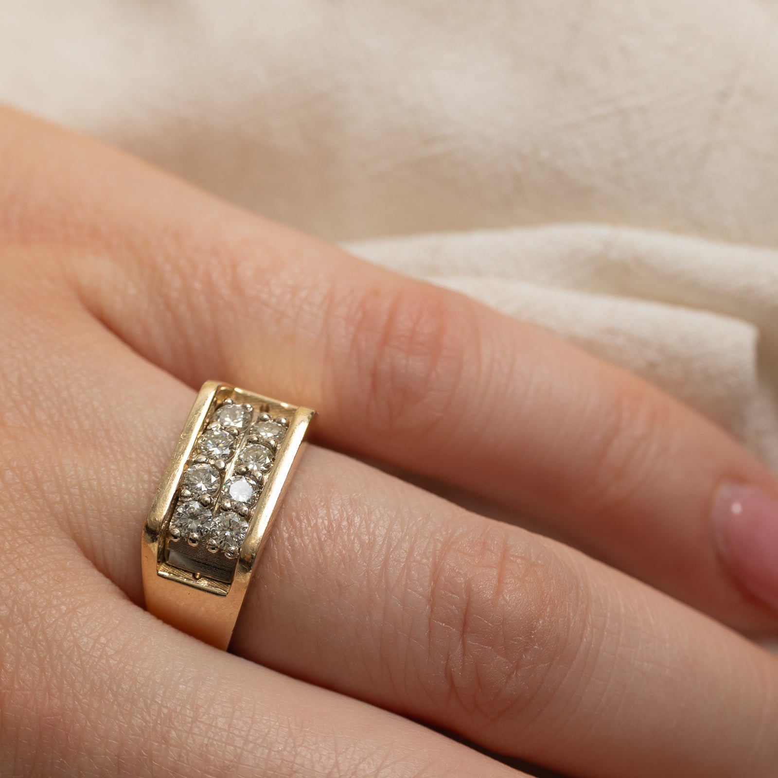 14K Double Row Diamond Ring | 0.63ctw | SZ 6