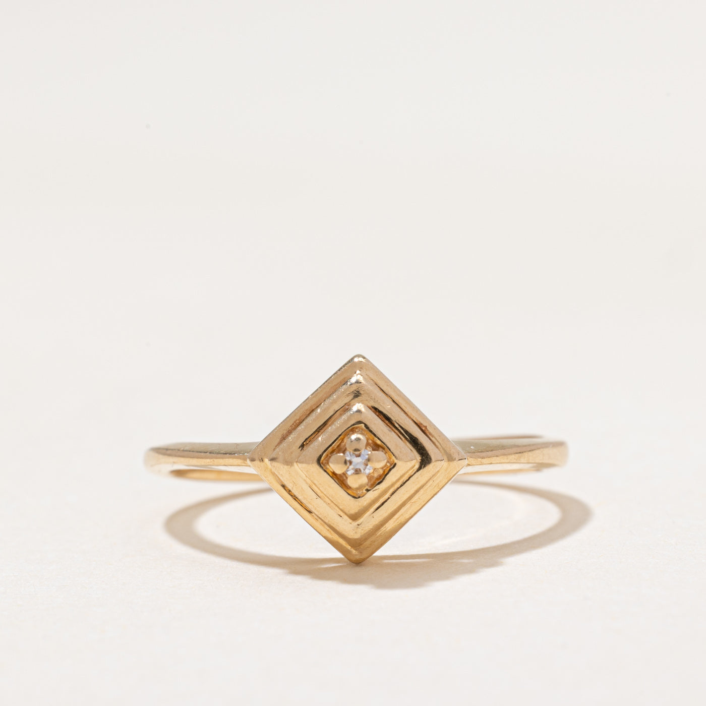 Single Stone Diamond Geometric Ring | SZ 7.25