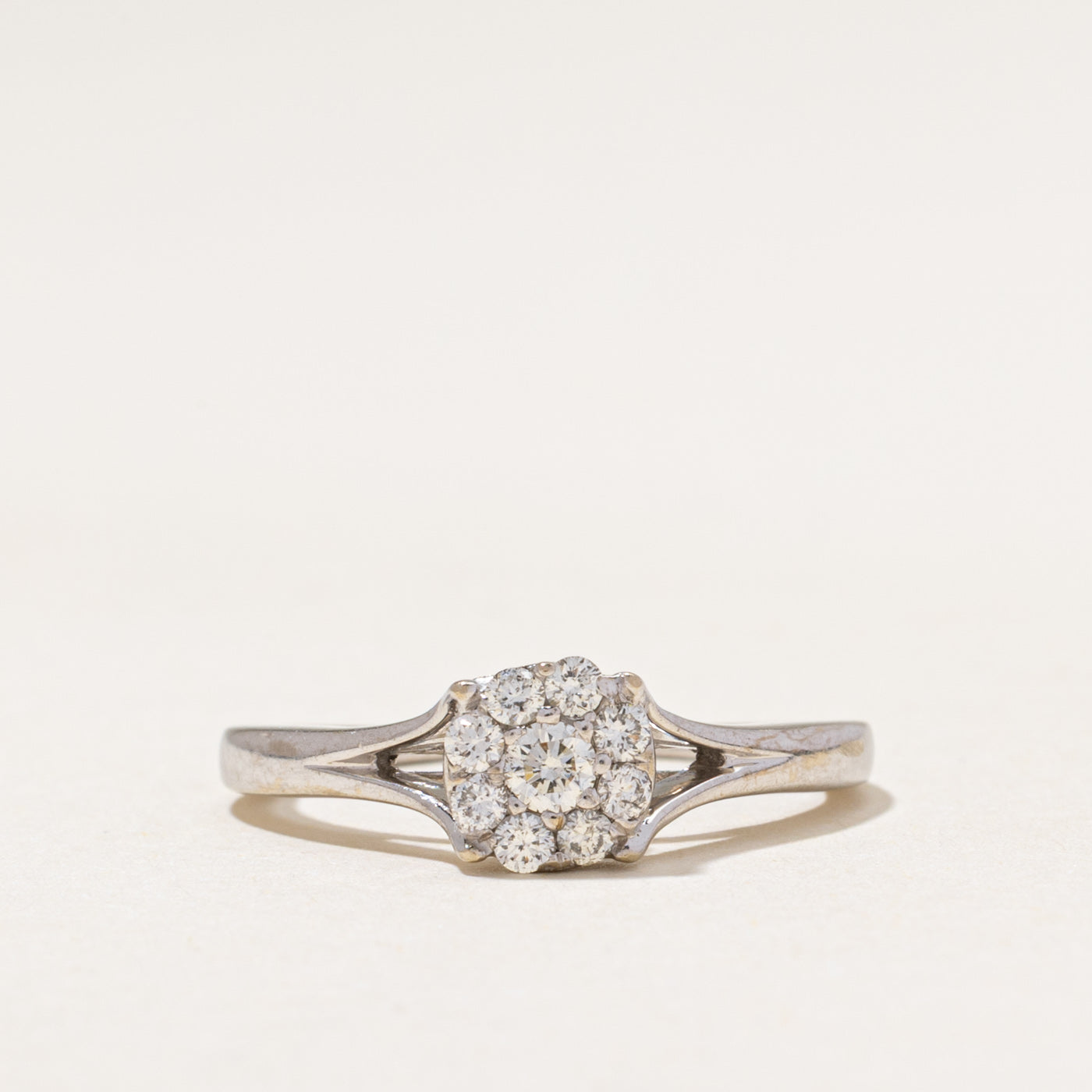 Diamond Halo Open Shank Ring | 0.29ctw | SZ 6